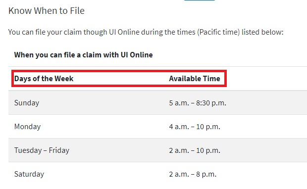 UI online when to file a claim
